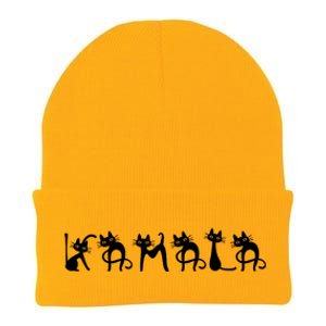 Comma La 2024 Kamala Cat Cute Cat Shaped Font Letters Subtle Comma La Knit Cap Winter Beanie