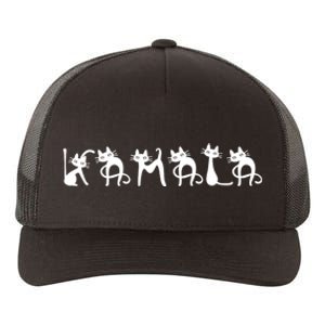 Comma La 2024 Kamala Cat Cute Cat Shaped Font Letters Subtle Comma La Yupoong Adult 5-Panel Trucker Hat