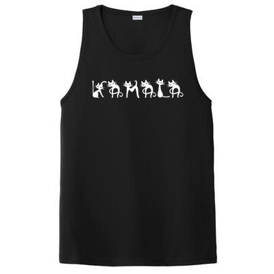 Comma La 2024 Kamala Cat Cute Cat Shaped Font Letters Subtle Comma La PosiCharge Competitor Tank