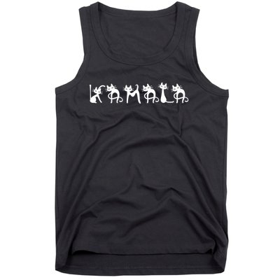 Comma La 2024 Kamala Cat Cute Cat Shaped Font Letters Subtle Comma La Tank Top