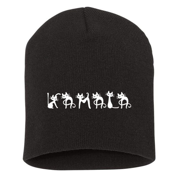 Comma La 2024 Kamala Cat Cute Cat Shaped Font Letters Subtle Comma La Short Acrylic Beanie