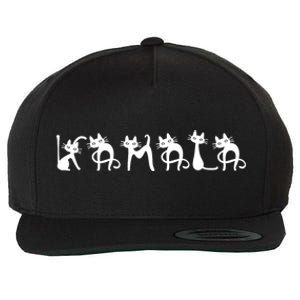 Comma La 2024 Kamala Cat Cute Cat Shaped Font Letters Subtle Comma La Wool Snapback Cap