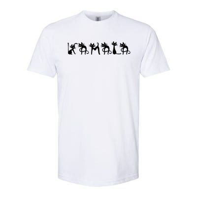 Comma La 2024 Kamala Cat Cute Cat Shaped Font Letters Subtle Comma La Softstyle CVC T-Shirt