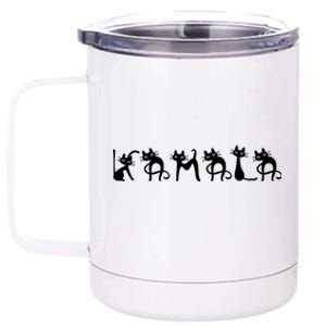 Comma La 2024 Kamala Cat Cute Cat Shaped Font Letters Subtle Comma La 12 oz Stainless Steel Tumbler Cup