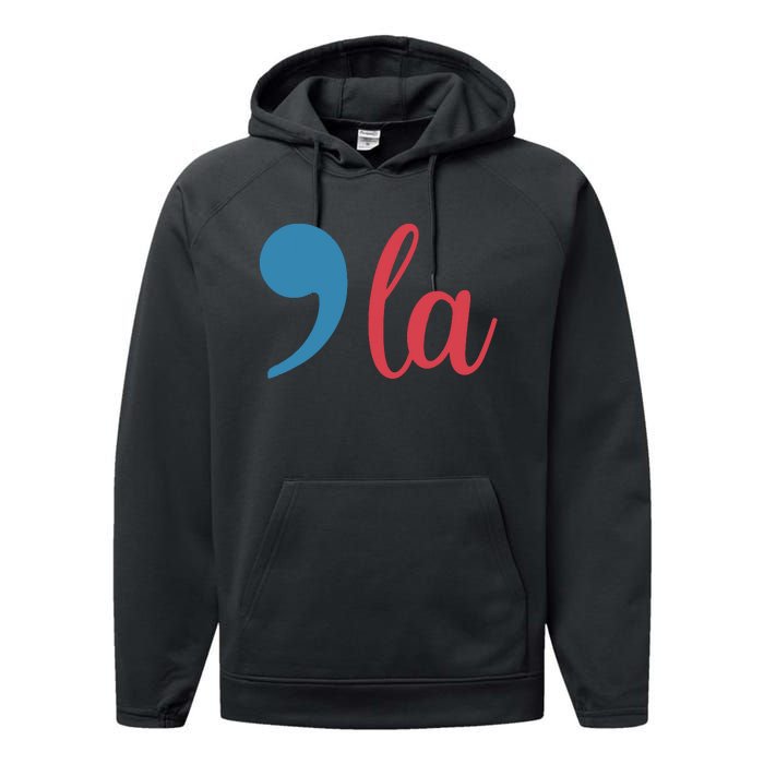 Comma La 2024 Funny Performance Fleece Hoodie