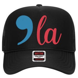 Comma La 2024 Funny High Crown Mesh Back Trucker Hat