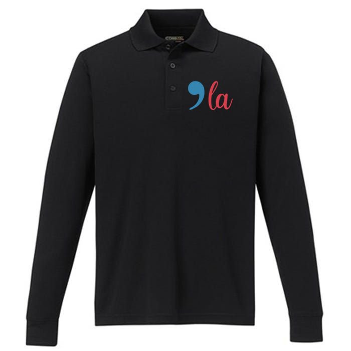 Comma La 2024 Funny Performance Long Sleeve Polo