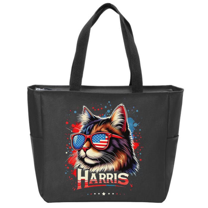 Cat Ladies 2024 Kamala Harris The Presidential Campaign Zip Tote Bag