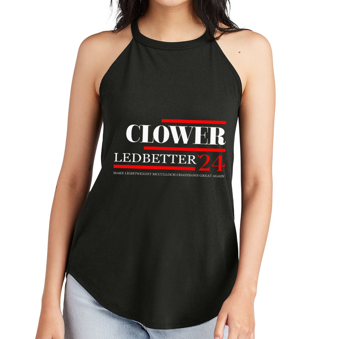 Clower Ledbetter 2024 Make Great Again Women's Perfect Tri Rocker Tank