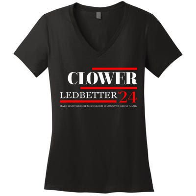 Clower Ledbetter 2024 Make Great Again Women's V-Neck T-Shirt