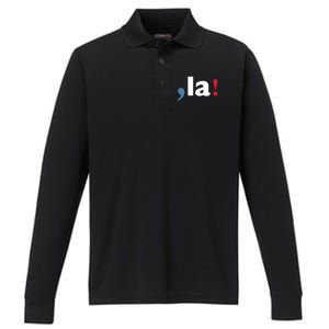 Comma + La 2024 Kamala Harris Performance Long Sleeve Polo