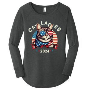 Cat Ladies 2024 The Presidential Campaign Kamala Harris 2024 Women's Perfect Tri Tunic Long Sleeve Shirt