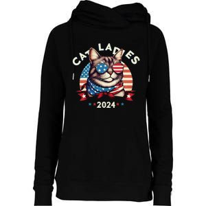 Cat Ladies 2024 The Presidential Campaign Kamala Harris 2024 Womens Funnel Neck Pullover Hood