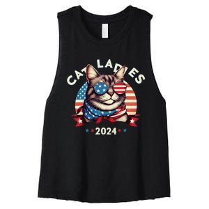 Cat Ladies 2024 The Presidential Campaign Kamala Harris 2024 Women's Racerback Cropped Tank