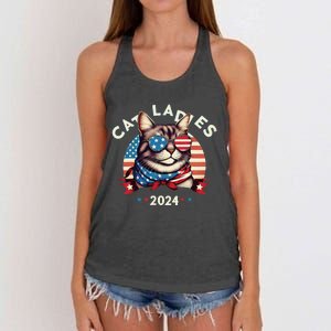 Cat Ladies 2024 The Presidential Campaign Kamala Harris 2024 Women's Knotted Racerback Tank