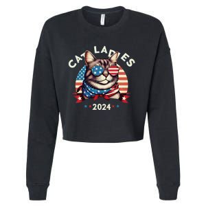 Cat Ladies 2024 The Presidential Campaign Kamala Harris 2024 Cropped Pullover Crew