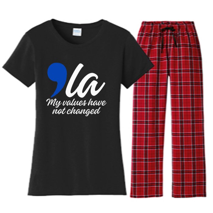 Comma La 2024 My Values Have Not Changed Funny Women's Flannel Pajama Set