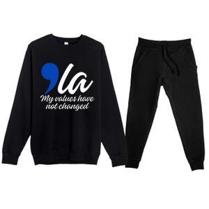 Comma La 2024 My Values Have Not Changed Funny Premium Crewneck Sweatsuit Set