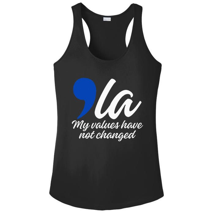 Comma La 2024 My Values Have Not Changed Funny Ladies PosiCharge Competitor Racerback Tank