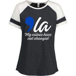 Comma La 2024 My Values Have Not Changed Funny Enza Ladies Jersey Colorblock Tee