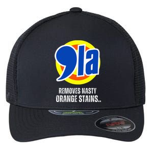 Comma La 2024 Funny Orange Trump Flexfit Unipanel Trucker Cap