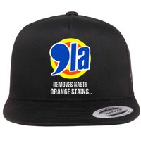 Comma La 2024 Funny Orange Trump Flat Bill Trucker Hat