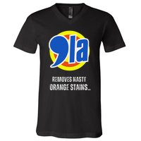 Comma La 2024 Funny Orange Trump V-Neck T-Shirt