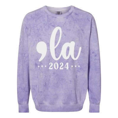 Comma La 24 Kamala Harris Madam President Colorblast Crewneck Sweatshirt