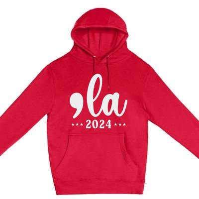 Comma La 24 Kamala Harris Madam President Premium Pullover Hoodie