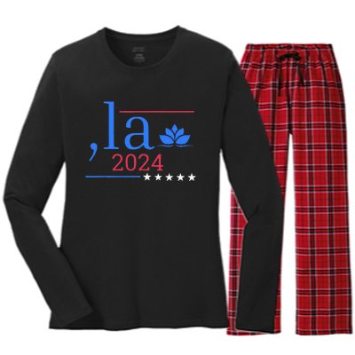 Comma La 2024 Women's Long Sleeve Flannel Pajama Set 