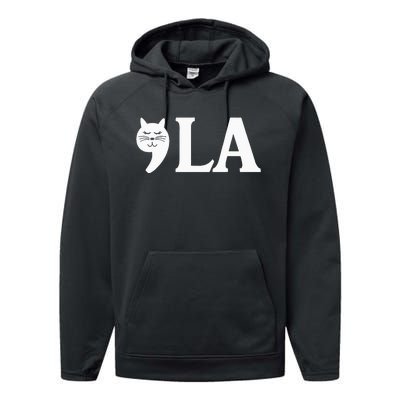 Comma La 2024 President Cat Ladies For Kamala Harris 2024 Performance Fleece Hoodie