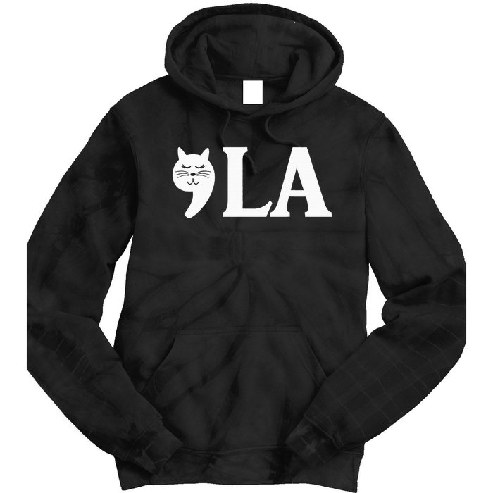 Comma La 2024 President Cat Ladies For Kamala Harris 2024 Tie Dye Hoodie