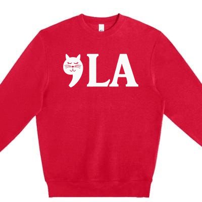 Comma La 2024 President Cat Ladies For Kamala Harris 2024 Premium Crewneck Sweatshirt