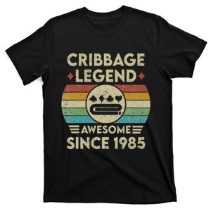 Cribbage Legend 37 Years Old Awesome Since 1985 Cribbage T-Shirt