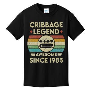 Cribbage Legend 37 Years Old Awesome Since 1985 Cribbage Kids T-Shirt