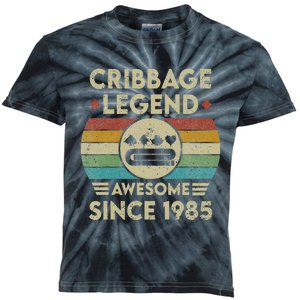 Cribbage Legend 37 Years Old Awesome Since 1985 Cribbage Kids Tie-Dye T-Shirt