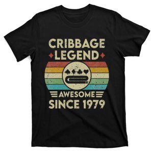 Cribbage Legend 43 Years Old Awesome Since 1979 Cribbage T-Shirt