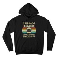 Cribbage Legend 45 Years Old Awesome Since 1977 Cribbage Hoodie