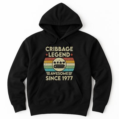 Cribbage Legend 45 Years Old Awesome Since 1977 Cribbage Hoodie