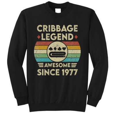 Cribbage Legend 45 Years Old Awesome Since 1977 Cribbage Sweatshirt