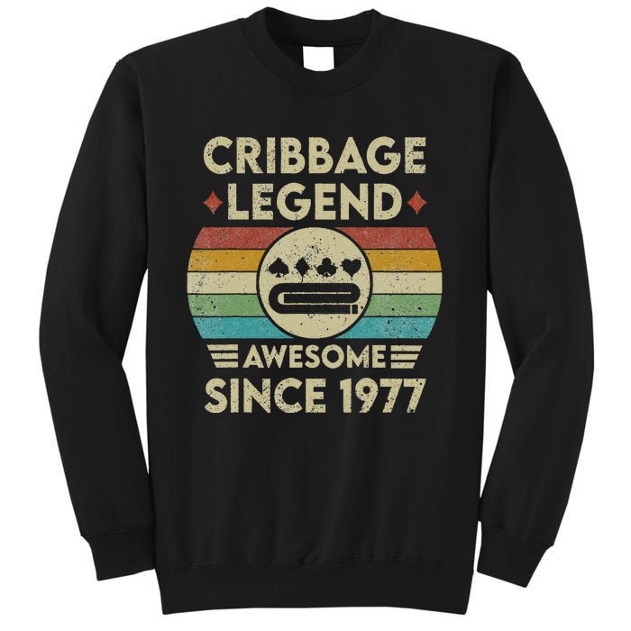 Cribbage Legend 45 Years Old Awesome Since 1977 Cribbage Sweatshirt