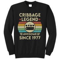 Cribbage Legend 45 Years Old Awesome Since 1977 Cribbage Tall Sweatshirt