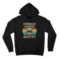 Cribbage Legend 45 Years Old Awesome Since 1977 Cribbage Tall Hoodie