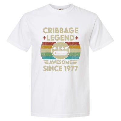 Cribbage Legend 45 Years Old Awesome Since 1977 Cribbage Garment-Dyed Heavyweight T-Shirt