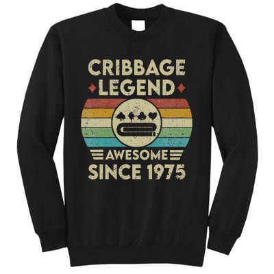 Cribbage Legend 47 Years Old Awesome Since 1975 Cribbage Tall Sweatshirt