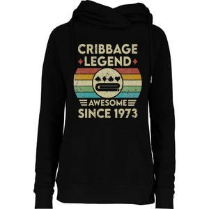 Cribbage Legend 49 Years Old Awesome Since 1973 Cribbage Womens Funnel Neck Pullover Hood