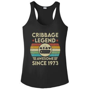 Cribbage Legend 49 Years Old Awesome Since 1973 Cribbage Ladies PosiCharge Competitor Racerback Tank