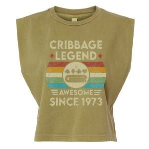 Cribbage Legend 49 Years Old Awesome Since 1973 Cribbage Garment-Dyed Women's Muscle Tee