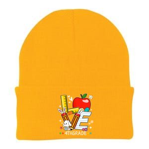 Cute Love 4th Grade Bunny Student Teacher Eggs Easter Day Gift Knit Cap Winter Beanie