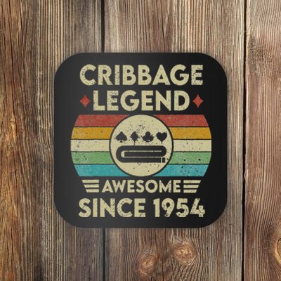 Cribbage Legend 68 Years Old Awesome Since 1954 Cribbage Coaster